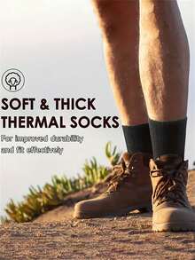 5 Pairs Men's Warm Socks, Thermal Lined Winter Snow Socks, Thickened Fleece Anti-Odor, Soft Warm Wool Blend Thermal Boot Socks For Outdoor Work, Leisure, Gift For Husband, Father, Boyfriend. Thick Winter Outdoor Warm Socks, Soft And Thick Warm Classic Hiking Boots