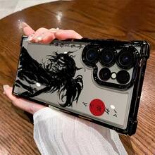 Funda de teléfono Samurai Vagabundo Japonés Popular Compatible con S25 S24 S23 S22 S21 S20 FE S20 Ultra A03s A04E/M04 A05s A06 4G A13 4G A15 4G/5G A25 5G A32 4G A55 5G A03 A04 A05 A12/M12 4G A13 5G/A04S A16 4G/5G A35 5G S20 S20 Plus A34 S21 FE Ultra Plus 4G 5G Funda Trasera Transparente Suave a Prueba de Golpes - Colores mixtos - Ver 5
