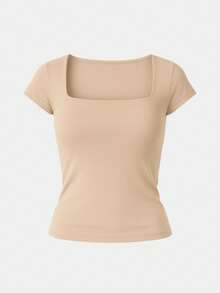 Kit 3 Women's Short Sleeve Suplex Blouse Cold Mesh Basic Blouse - Aqua Green, Nude and Baby Blue - View 3