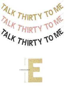 Biểu ngữ Talk Thirty To Me, Trang trí bằng giấy bạc vàng lấp lánh, Phù hợp cho nam/nữ, Trang trí tiệc sinh nhật lần thứ 30 - Nhiều màu - Xem 5
