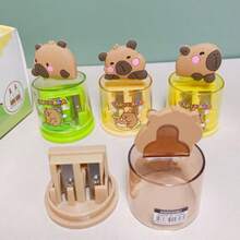 1/2 Peças Apontador de Lápis com Dois Furos em Formato de Capivara, Design com Dois Furos, Adequado para Apontar Lápis Grossos e Finos, Perfeito para Uso em Escritório e Estudo, Pode Servir como Acessório de Mesa, Adiciona um Toque de Diversão à sua Experiência de Aprendizado, Ideal para Presentes de Campus e Lembrancinhas de Festa Durante a Temporada de Volta às Aulas, Perfeito para Presentes de Halloween e Natal