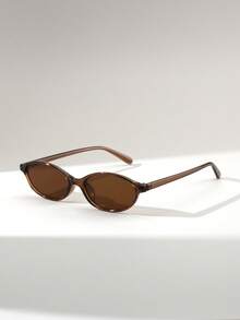 1 Pair Women's Cat Eye Narrow Small Frame PC Ultra-Light Glasses, Retro Versatile For Street Style, Runway, Party, Fashion Eyewear