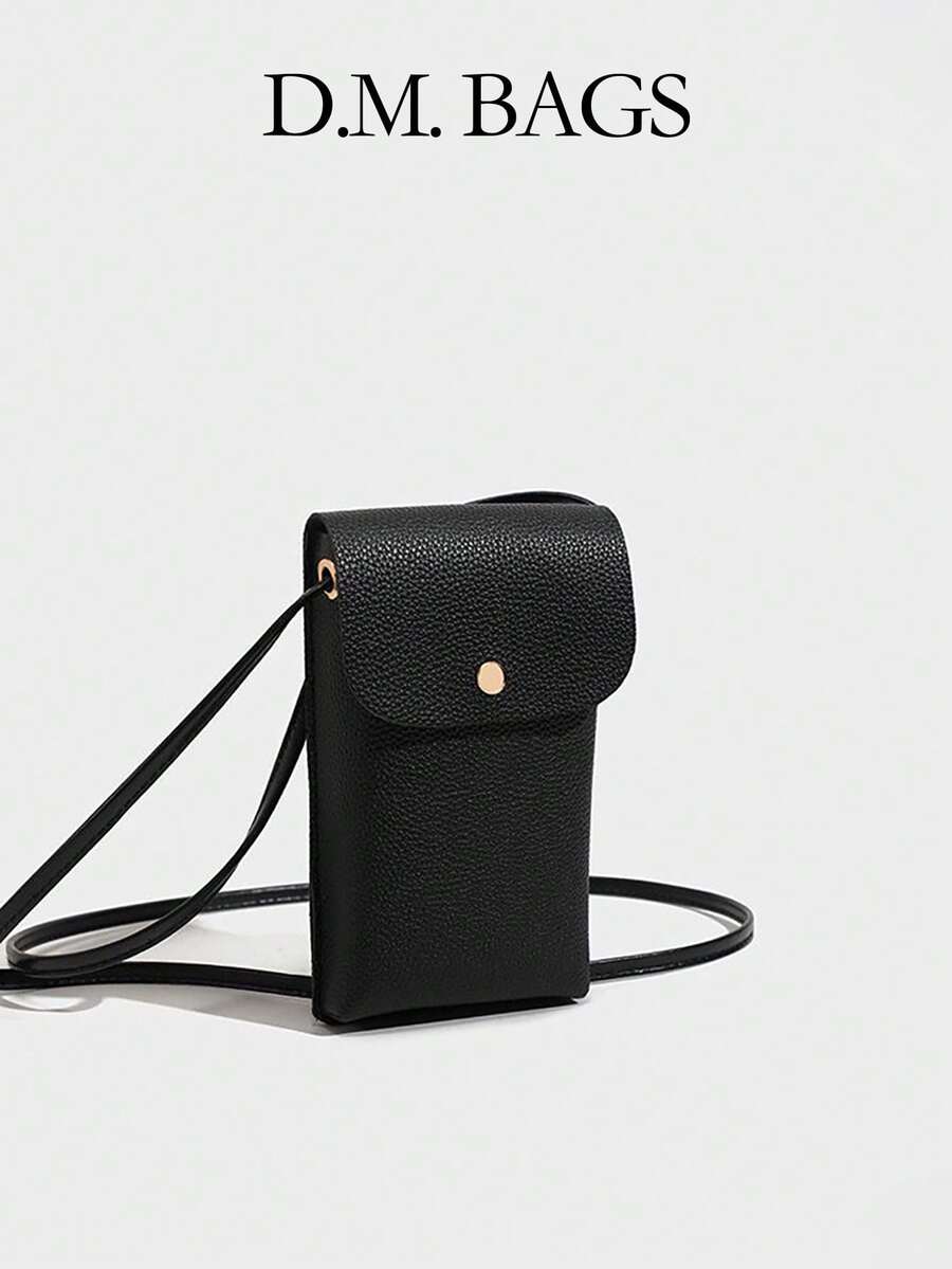 1pc PU New Fashion Large Capacity Casual Versatile Colorblock Vintage Floral Material Luxury High-End Elegant Elegant Women's Phone Storage Retro Wallet Student Portable Storage Phone Coin Multi-Layer Phone Bag Suitable For Office White-Collar Workers Commuters College Students Daily Use Printed Small Bag - Black - View 1