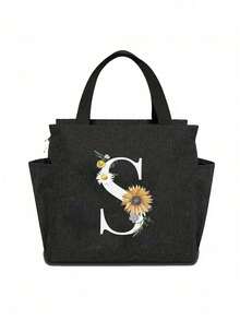 1 buc Geantă termică cu buzunar dublu Geantă de prânz cu capacitate mare, cu imprimeu de floarea-soarelui, pentru studenți, geantă termică pentru mese, geantă termică portabilă pentru picnic, geantă de prânz termică pentru birou, geantă de prânz școlară, geantă de prânz izolată pentru cutie de prânz, recipient pentru prânz pentru serviciu, birou, vacanță, pentru bărbați, pentru femei, pentru camping, cutie de prânz școlară, geantă de prânz multifuncțională pentru femei, cutie de prânz pentru școală, geantă impermeabilă pentru călătorii