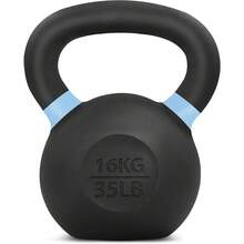 Powder Coated Cast Iron Kettlebell Strength Training Kettlebells Weight Set For Full Body Workout, Home Gym - G - Light Blue - 16 KG / 35 LB - View 1