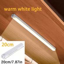 Lumină de noapte LED cu senzor de mișcare wireless, reîncărcabilă prin USB, lampă de bar cu bandă lungă pentru dulap, bucătărie, dulap, noptieră, scară, lumini LED, lumină de perete, lumini cu senzor de mișcare, mod de lumină constantă, mod de detectare a mișcării, lumină de noapte, lumini de dulap, Luz Led - Alb 2 - Vizualizare 17