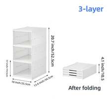 Lifevilion 3/6-Tier Foldable Shoe Rack Organizer Thickened Clear Collapsible  Shoes Storage Box Stackable Dustproof High-Top Cabinet Shoes Rack Shelf - 白色 - 查看 11