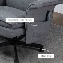 HOMCOM Swivel Recliner Chair And Footstool  Massage Recliner Armchair With Remote  Timer And Steel Base Grey - Grey1 - View 5