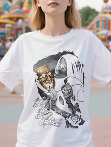 Tears-Of-A-Clown-Tattoo-Lowrider-Homies-David-Gonzales-DGA-Art-'S-T-Shirt - 白色 - 查看 2
