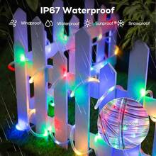 Solar Rope Lights, 33FT 100LED Outdoor Waterproof Solar Lights With Remote, IP67 String Light With Timing & 8 Modes For Garden Tree Pathway Yard Pool RV Christmas Decor - Nhiều màu - Xem 5