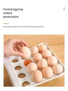 1pc Sliding Egg Storage Box, Refrigerator Side Door Egg Holder For Kitchen, Egg Rolling Rack, Holds 30 Eggs, Convenient And Space-Saving, Simple And Practical, Essential Egg Storage Container For Home - Transparent Double Layer 32 Grids - View 3