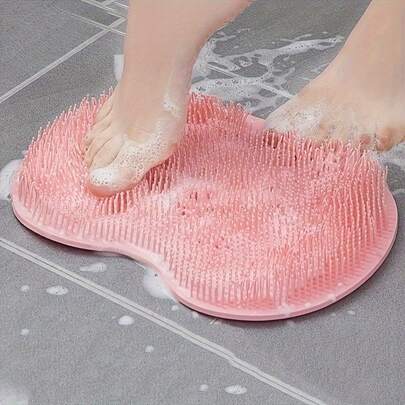 1/2/3pcs Bathroom Shower Brush Set, Silicone Slouchy Back Scrubber, No-Help Back Massage, Bathroom Suction Cup Back Scrubber, Wall-Mounted Foot Mat, Foot Scrubbing Pad, Shower Scrubbing Towel, Back Suction Cup, Powerful Scrubbing Pad