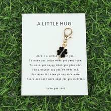 1 件/2 件时尚创意四叶草幸运钥匙扣派对小礼物，配有简约优雅的拥抱卡，可爱钥匙链环包背包吊坠汽车钥匙吊坠圣帕特里克节朋友纪念礼物、理想的魅力礼物、友谊礼物、生日礼物、陪伴礼物、节日派对礼物，给他人也送一份幸运四叶草礼物汽车配件包饰学校字母哥特 Y2k 包配件挂绳带身份证夹汽车配件包饰 - 彩色 - 查看 17