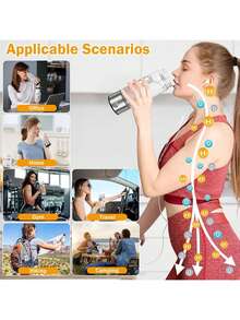 1个14盎司（420毫升）便携式硼硅酸盐玻璃氢离子水瓶，美容健康杯，可充电富氢水生成器，采用SPE/PEM技术快速电解，改善水质，适合家庭、学校、办公室、旅行、健身和日常补水，是送给长辈的绝佳礼物。