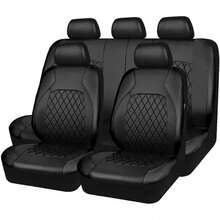 Car Seat Cover Universal Artificial Leather Car Seat Cover Full Set Of Airbags Compatible Breathable For Cars, Trucks, Off-Road Vehicles Luxury PU Luxury Vinyl (Black With Red) - ZYT[Style 2] - View 5