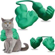 Accesorio de disfraz divertido de brazos musculosos 3D impresos para el cuello de gato para Halloween. Gatos con brazos musculosos para suministros de fiesta de gatitos, disfraz de cosplay, Halloween, Pascua, Navidad