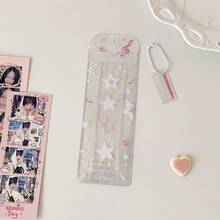 INS风格卡通星星图案透明闪光卡包，偶像收藏相册 - 彩色 - 查看 15