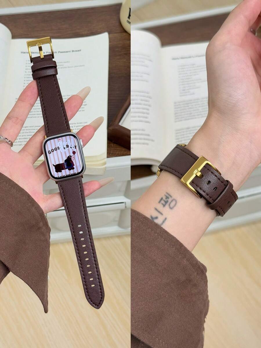 1 Pc Leather Loop Compatible With Apple Watch Band Women Bracelet Sport 38mm 40mm 41mm 42mm 44mm 45mm 46mm 49mm , Strap Compatible With Apple Watch Watchband Series Ultra 10/9/8/7/6/5/4/3/2/1 SE