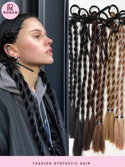 Tranças torcidas feitas à mão, tranças de seda de alta temperatura e fibras químicas, para mulheres