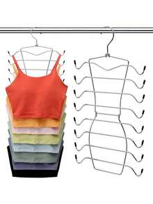 1 Piece Foldable Stainless Steel Hanger For Home, Underwear Storage And Drying Rack, With 8/4 Layers, Bra Hooks, Multi-Layer Seamless Storage Rack For Halter Vests - Multicolor - View 13