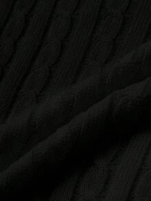 自由式春夏白色、黑色、卡其色毛衣，时尚简约商务休闲通勤优雅度假高端百搭修身可爱上衣，复古韩版风格 - 黑色 - 查看 8