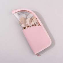 Geantă portabilă pentru pensule de machiaj, set de pensule pentru fard de pleoape cu păr moale, husă cu fermoar pentru depozitarea instrumentelor de manichiură, cadouri pentru femei, cadouri de Crăciun, idei de cadouri pentru femei