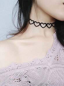 10 件黑色天鹅绒颈链，带收纳袋，适合女士 - 黑色 - 查看 7