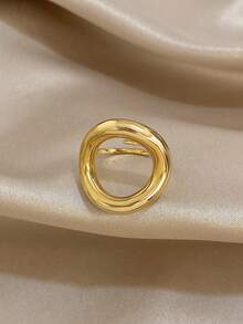 1 件镀层不锈钢开口可调节女士戒指，简约时尚圆形个性日常珠宝，万圣节周年纪念日情人节礼物，妈妈礼物，圣诞节感恩节日常派对礼物，送给女朋友和妻子 - 彩色 - 查看 8