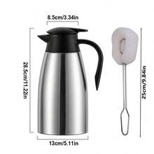 2L/67oz Stainless Steel Thermal Coffee Carafe With Cleaning Brush, Double-Wall Vacuum Insulated Coffee Pot,Thermal Bottle For Coffee And Tea, Insulated Vacuum Bottle For Home, Office, And Carafe Use, Perfect For Hot And Cold Beverages - Multicolor - View 3