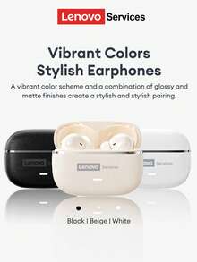 Lenovo LE208 Minimalist Business Bluetooth Earphones, Bluetooth 6.0 Instant Pairing, Low Latency, HIFI Sound Quality, ENC Smart Noise Cancellation, Long Battery Life, Wireless Earbuds For Sports, Business, Study, Compatible With Smartphones & Computers, Essential For Christmas, Holidays, Autumn/Winter, Camping, Vacation
