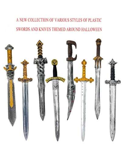 Un accessorio divertente per feste di Ognissanti - Un'arma in plastica realistica per costumi. Decorazione di scena e accessorio per performance di Ognissanti.