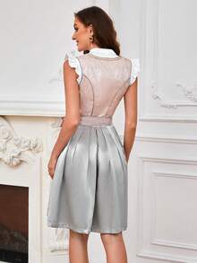 ii 女士慕尼黑啤酒节服装 2 件套连衣裙 德国啤酒狂欢节服装 - 粉色 - 查看 5