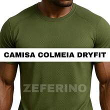 Men's Dryfit Shirt Casual Training Gym Sports - 軍綠色 - 查看 5