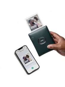 FujiFilm SQ Link Mobile Photo Printer (Includes 20 Sheets Of Photo Paper) Square Image Quality HD Output Wireless Bluetooth Fast Connection Student Gathering Home Sharing Snail Green