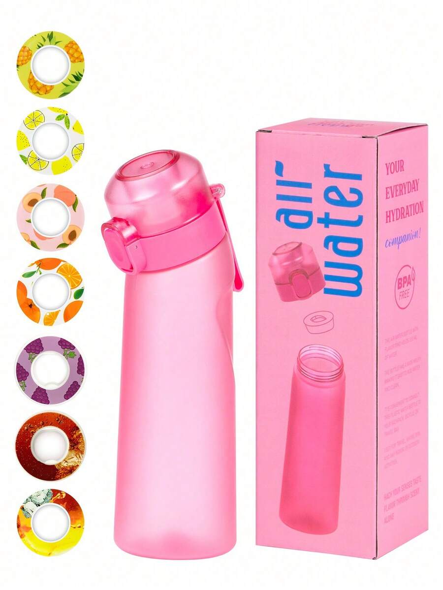 1 Bình nước không khí có viên nén hương vị ngẫu nhiên, chai nước uống bằng nhựa có viên nén hương vị có mùi thơm 0 đường và cốc nước cho các hoạt động thể thao ngoài trời, du lịch