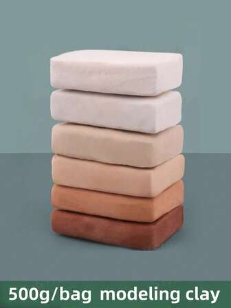 500g/förpackning keramiklera materialkit, lufttorkad modelleringslera för gör-det-själv-pyssel, flera färger tillgängliga, tillbehör för keramikkonst och hantverkshandledningar