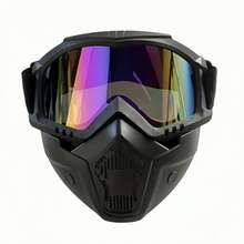 1 pieza Gafas de ciclismo al aire libre transparentes antivaho con lente de policarbonato de 3mm de grosor, máscara de protección facial completa - Multicolor - Ver 17