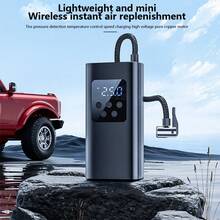 One Set Of Car Air Compressor - Portable Car Tire Inflator, Multiple Inflation Modes Car Inflation Pump With Free Inflation Accessories, 150PSI Pressure, Mini Electric Air Pump With Digital Pressure Gauge And LED Lighting Function, With Tire Pressure Detection, Automatic Inflation, Automatic Stop, Etc., Small Size And High Power. Suitable For Cars, Families, Motorcycles, Bicycles, Etc., Holiday Gifts