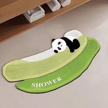 1/3件套浴室防滑吸水垫，熊猫图案硅胶垫，浴室套装，U型马桶垫，洗手盆吸水脚垫，2.5毫米厚浴室厨房装饰圣诞装饰厨房地毯 - 可愛貓熊 - 查看 10
