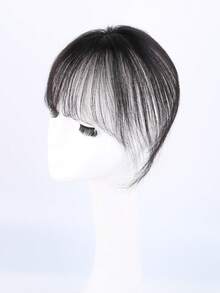 4x6cm 女士刘海发片 360° 夹式真人发片 遮盖白发并增加发量 适用于稀疏发片 无缝顶发 轻盈直发 适合日常使用