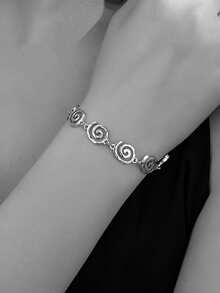 1pc Fashion Symbol Minimalist Versatile Elegant Niche High-End Bracelet For Women, Daily Commute Wear - Bright White - View 6