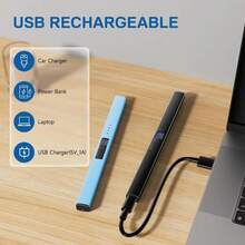 Electric Arc Windproof Lighter Flameless USB Rechargeable Lighter With For Candle BBQ Camping - 金色 - 查看 7