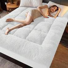 ALPSWAN Reversible Mattress Pad Cooling & Warm Mattress Topper 8-21" Deep Pocket Mattress Cover Quilted Fitted Soft Breathable Mattress Protector - 白色 - 查看 2