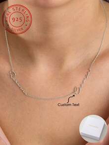 Un collar colgante de plata de ley 925 y elegante con nombre personalizado doble, un regalo único y significativo, un accesorio y joyería de luces cálida y única, accesorios de joyería de lujo para mujeres y hombres