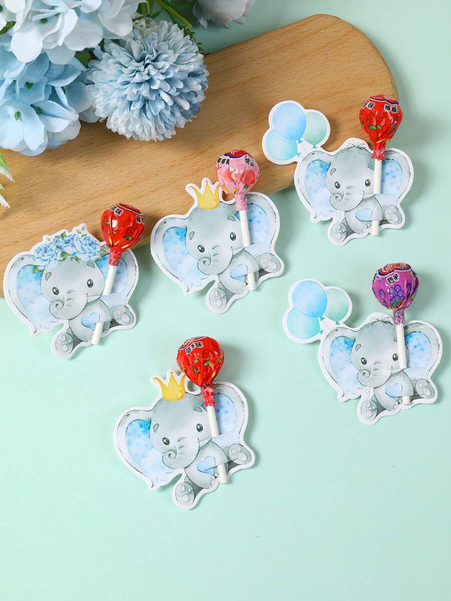 48 chiếc thẻ trang trí kẹo mút hình voi xanh, thẻ giấy đựng kẹo mút chủ đề động vật, thẻ đựng kẹo vui nhộn, đồ thủ công trang trí kẹo tự làm dễ dàng, trang trí tiệc tiết lộ giới tính, trang trí sinh nhật lần thứ nhất, trang trí tiệc mừng em bé chào đời, trang trí đám cưới, trang trí tiệc tùng.