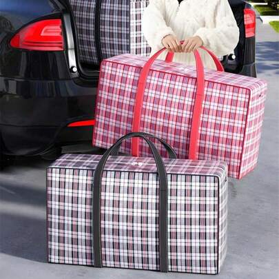 Sac de rangement extra large, sac de bagage portable, sac à linge imperméable surdimensionné, convient pour les voyages, les dortoirs, les déménagements, avec motif en maille, imperméable, poignées, idéal pour la literie, les boîtes de déménagement, l'emballage, les fournitures scolaires