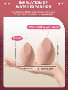 4PCS Makeup Sponge, Suitable For Cream And Powder Concealer, Loose Powder Makeup Applicator - Khaki - View 4