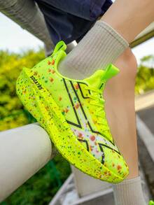 Men's Running Shoes, Lightweight Breathable Non-Slip Sports Shoes Suitable For Running, Jogging, Tennis And Gym - Casual Slip-On Shoes, Fabric Upper And EVA Sole, Suitable For All Seasons - Fluorescent Green - View 13