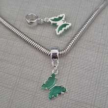 Silver Plated Colorful Studded Butterfly Charm - Aquarium - View 8