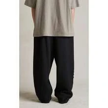 Essentials Pantalones de chándal holgados de felpa gruesa negros - Negro - Ver 6